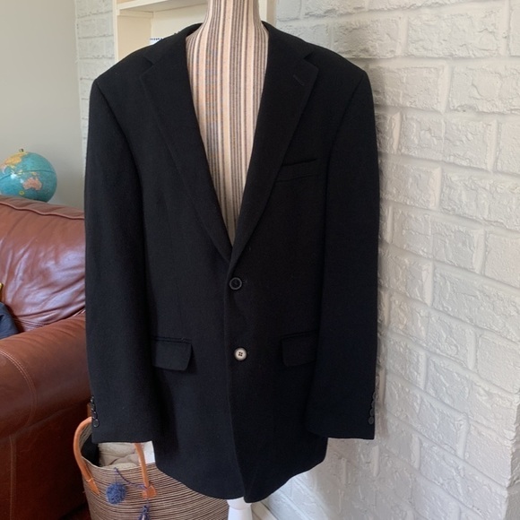 Andrew Fezza Black Single Breasted 100% Camel Hair 42L Sport Coat - Picture 2 of 8